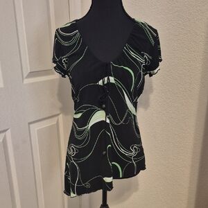 Black and Green Women's Top